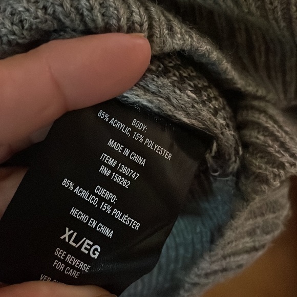 •KENDALL & KYLIE•GRAY LEOPARD KNITTED CREW/SCOOP NECK SWEATER SIZE XL EUC - Picture 6 of 7